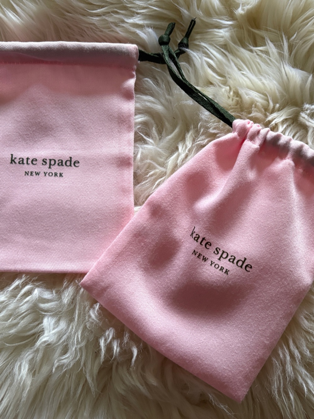Kate Spade Pink Drawstring Accessory Pouches - Set of 2 (or 1 for 15$)